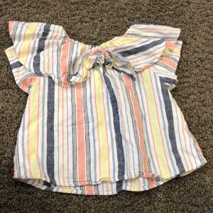 Habitual linen stripe bow top